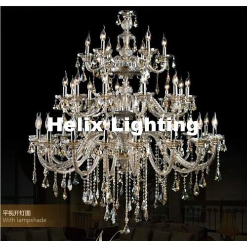 Newly Modern D1500mm H2000mm 48L crystal Luxury Champagne light K9 Fashion Chandelier Crystal Top Grade K9 Chandelier Lighting