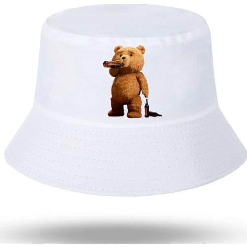 Beer Drunk Bear Pissing Print Men Women Bucket Hat Outdoor Panama Fishing Cap Fisherman Hat Fishing Hat