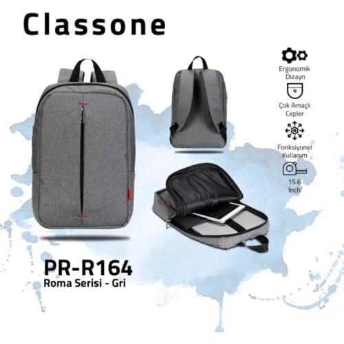 Roma Series 15.6 Inch Compatible Laptop, Notebook Backpack-gray PR-R160