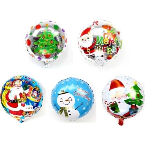 Christmas Balloon 18 Inch Snowman Santa Claus Round Balloon Floating Air Ball Festival Party Decoration Balloon Wholesale