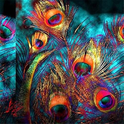 Mandala Feather Diagram DIY Cross Stitch 11CT Embroidery Kits Needlework Craft Set Cotton Thread Printed Dropshipping