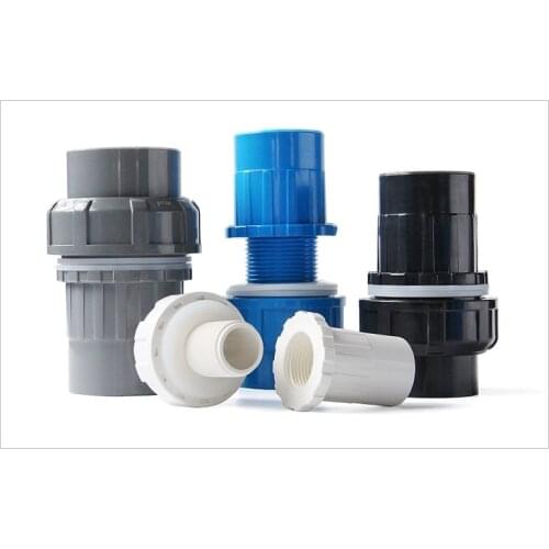 1Pc 20/25/32/40/50mm New Pattern PVC Pipe Union Connectors Aquarium Fish Tank Drain Garden Irrigation Inlet Outlet Accessories