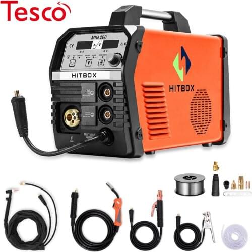 HITBOX 220V Mig Welder Gas No Gas Welding Machine MIG200 MIG TIG ARC MMA Stainless Steel Carbon Steel Solid/Flux Core Welding