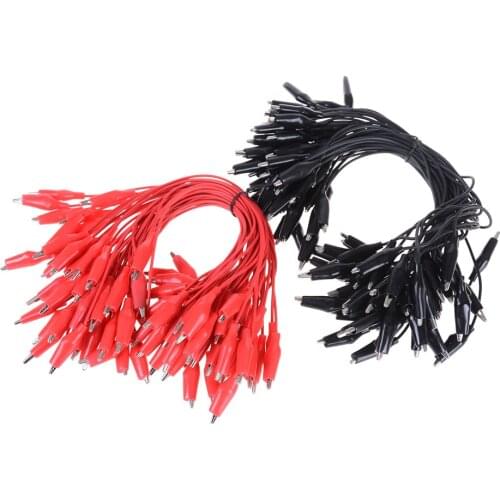 5pcs/lot DIY Test Leads Alligator Double-ended Crocodile 25CM Long Alligator Clip To Banana Plug Test Cable For Multimeter