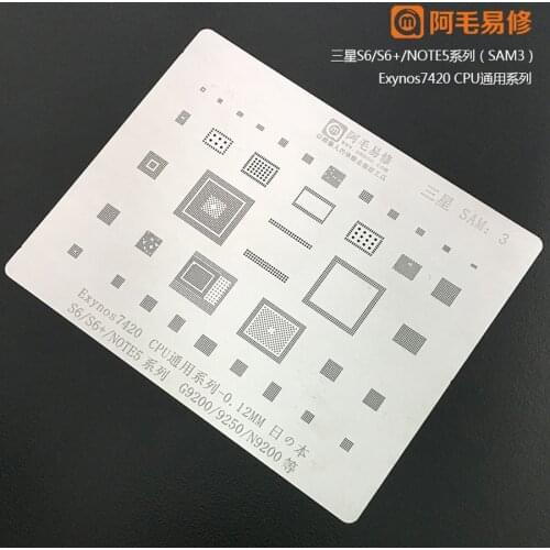 Amaoe BGA reballing stencil For SAMSUNG S6 S6+ Note5 G9200 G9250 N9200 Exynos 7420 CPU RAM WIFI POWER Chip Tin Plant Net