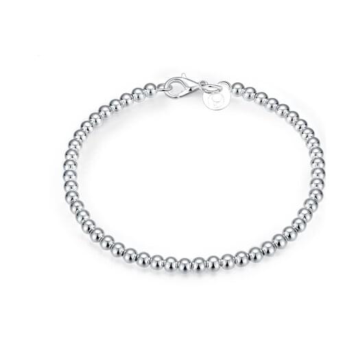 ZEMIOR Unisex Popcorn Chain Bracelet Hollow Spherical Silver Plated Beaded Couple Bracelets Simple Fashion Jewelry For Friend