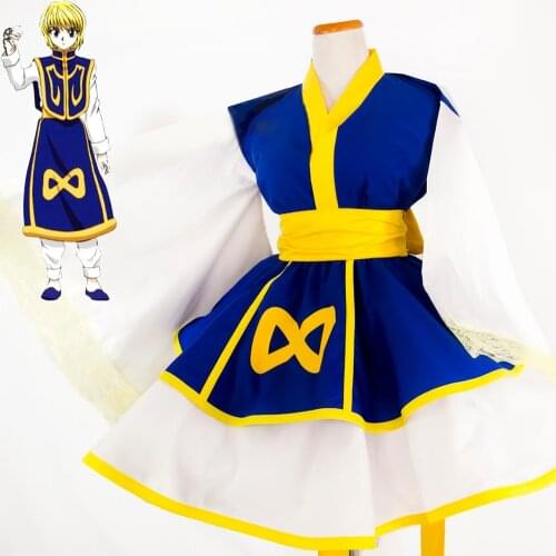 Hunter×Hunter Kurapika Women Lolita Kimono Dress Cosplay Costumes Kurapika Kurta Cosplay Shoes HUNTER x HUNTER Kurapika Wig