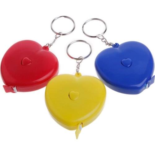 1.5m Keychain Portable Retractable Ruler Heart-shaped Tape Measure Tool Tape Measures Random Color