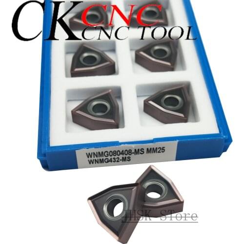 10pcs WNMG080408-MS high quality carbide Inserts WNMG080408 External Turning Tool CNC tool lathe cutter tool turning insert