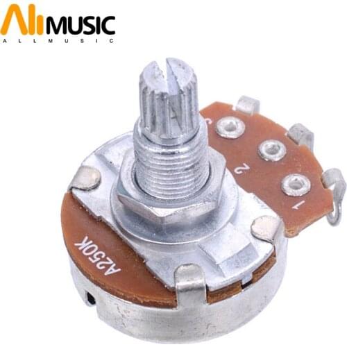 10pcs/lot A250K B250K Short Split Shaft 18mm Guitar Pots Potentiometer For Guitar Bass Part Full Size