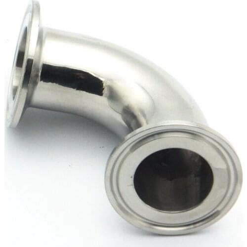 2-1/4" 57mm OD 304 Stainless Steel Sanitary Ferrule 90 Degree Elbow Pipe Fitting For Home Brew Homebrew Fit 2.5" Tri Clamp