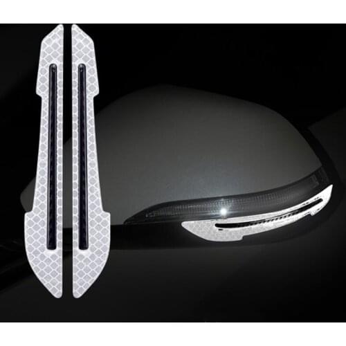 2Pcs Reflective Stickers Warning Strip Traceless Car Rearview Mirror Accessories 17*2.5cm