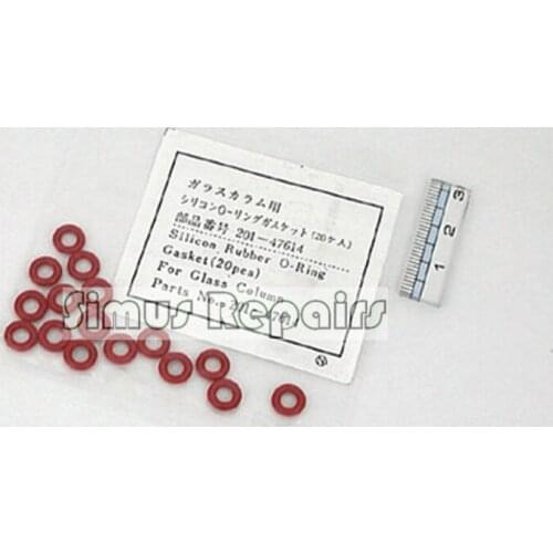 201-47614 Silicone O-ring Red Silicone Rubber Ring For Shimadzu Sealing Glass Column Temperature 250℃ 20PCS