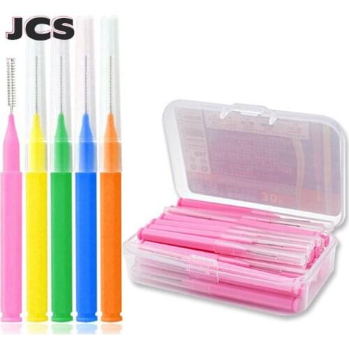 30Pcs/set Denta Floss Interdental Cleaners I Shaped Interdental Brush Orthodontic Dental Teeth Brush Toothpick Oral Care Tool