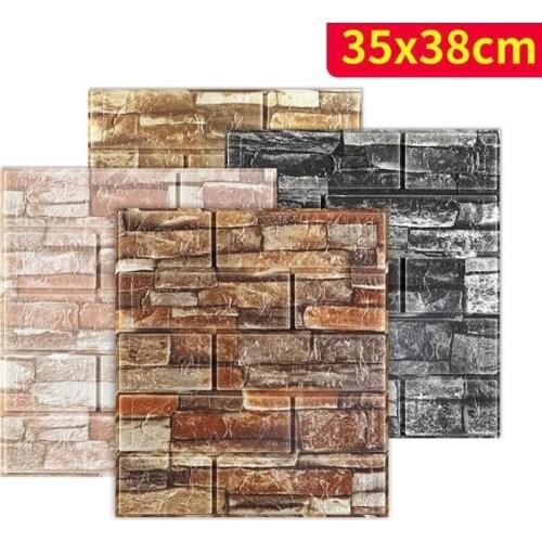 35cmX38cm 3D Brick Wall Sticker Self-adhesive Waterproof Foam Panel Wallpaper Bathroom Kitchen Wall Decor