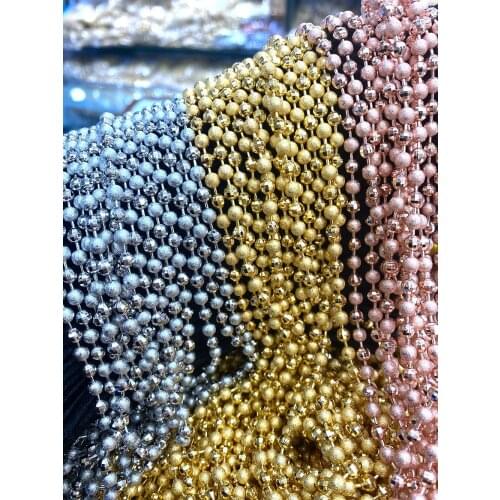 5 Metre Wholesale 4mm Copper Brass Ball Chain Roll For Jewelry Making Gold Silver Color Ball Rosary Chain Jewelry Finding