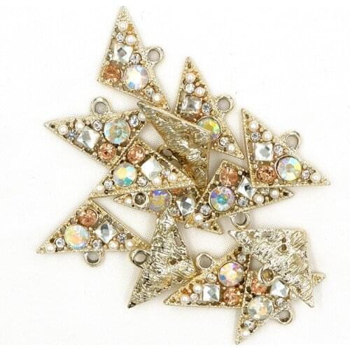 50pcs Summer wind colorful sweet triangle charm for earrings bracelet accessories handmade DIY material geometric pendant