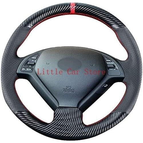 DIY Carbon Fiber Steering Wheel Covers For Infiniti G37 G25 EX35 EX25 EX37 Q60 QX50 Q40 G35 Sport Leather Interior Accessories