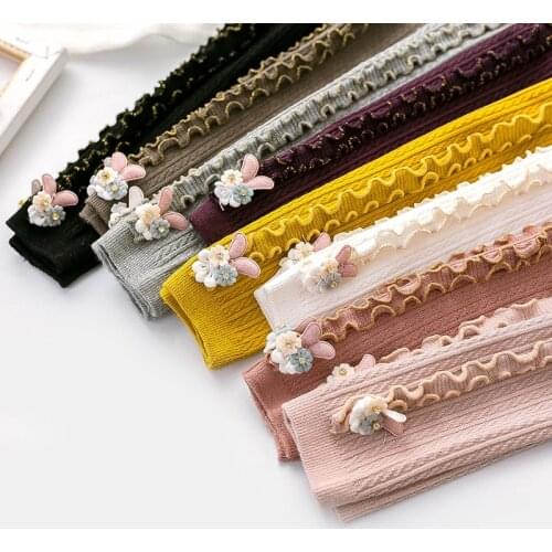 Kids Girls Leggings Children Spring Autumn Flower Solid Color High Waist Pants Trousers for Girls 0-6 Years 2020 New Arrival