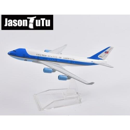 JASON TUTU 16cm UNITED STATES OF AMERICA Boeing 747 Airplane Model Plane Model Aircraft Diecast Metal 1/400 Scale Dropshipping