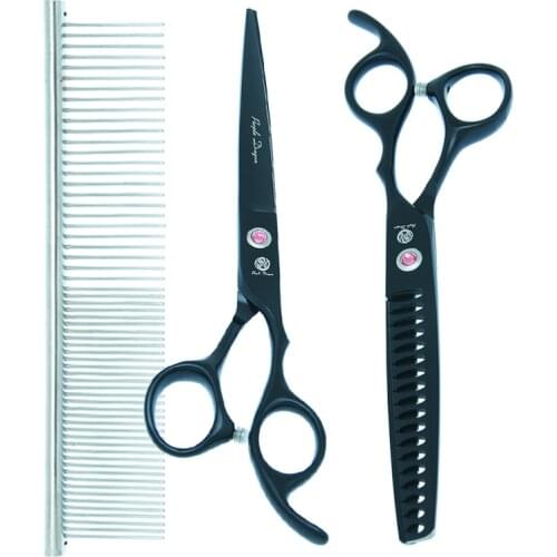 Purple Dragon 7 inch Animals Hair Cutting Trimming Scissors JP440C Fish Bone Thinning Shears Pet Dog Grooming Fur Clipper B0033B