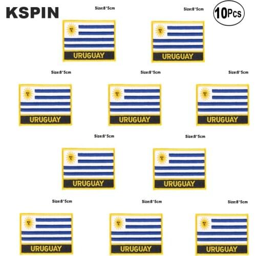Uruguay Flag Embroidery Patches Iron on Saw on Transfer patches Sewing Applications for Clothes in Home&Garden