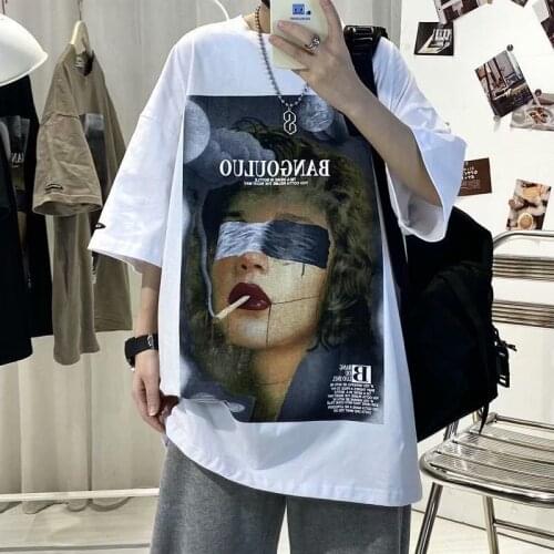 Simple Trend Couple Round Collar Round Collar Female Short-sleeved T-shirt Male Wild Single Bed Half Sleeve Mens Large T-shirt