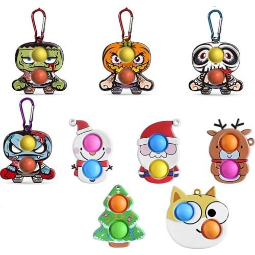 Fidget Toys Sensory Bubble Toys Simple Dimple Pop Its Cute Christmas Bubble Push Antistress for Hands Squezze Childrens Toys