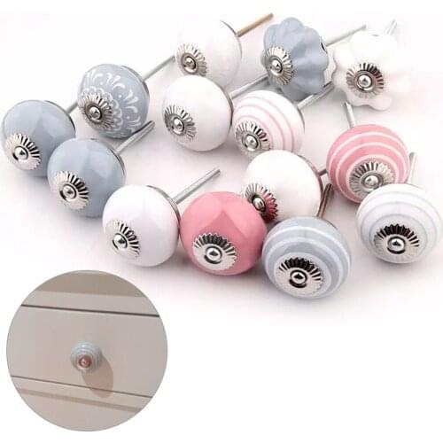 Nordic Simplicity Ceramic Handles Drawer Knobs Cupboard Door Handles Single Hole Cute Top Cabinet Pulls Knob for Furniture