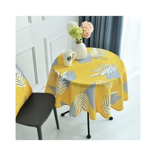 Nordic style round tablecloth, simple waterproof and oilproof restaurant hotel household round table cloth