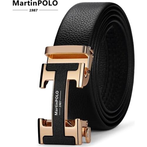 Male Genuine Leather Designer Belts Men High Quality Mens Belt Luxury Automatic Buckle Belts for Men Cinturones Hombre MP02803P