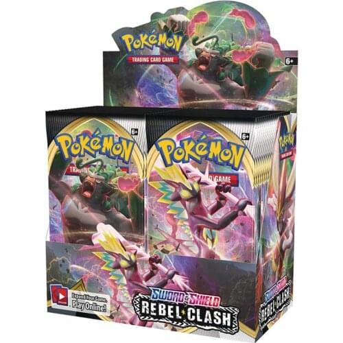 New 324Pcs Pokemon Cards TCG: Sword & Shield Rebel Clash Pokemon Booster Box Collectible Tradiner Card Game Toy for Children