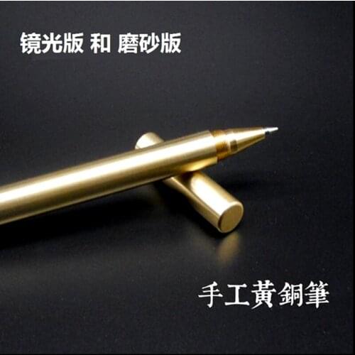 H772 Outdoor hiking camping edc new handmade copper brass pen gel pen tactical mirror light matte version