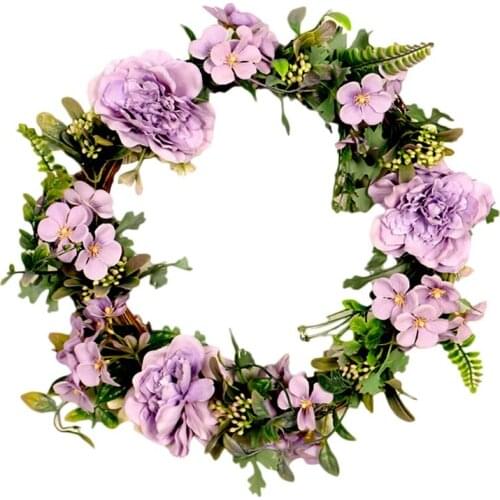 New Camellia Wreath Door Wreath for Home Front Door Hanging Wedding Wall Window Party Decoration
