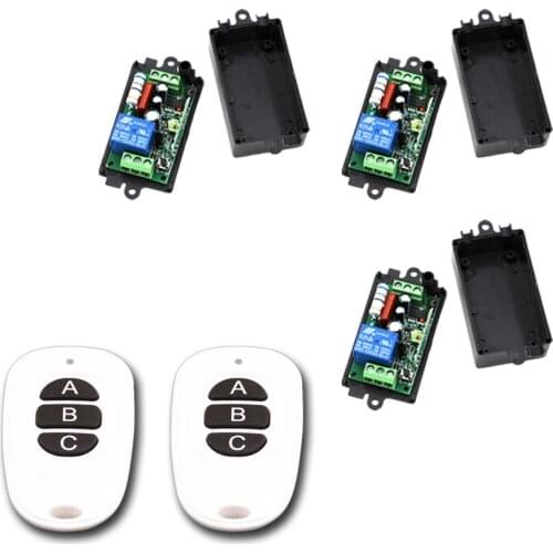 New Product AC220V 110V 1CH RF Wireless Remote Control Switch system 220V Relays Receiver *3 Remote Control Transmitter*2