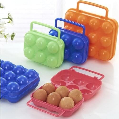 Portable Refrigerator Egg Storage Boxes Kitchen Storing 6 Eggs Outdoor Portable Container Storage Egg Organizer