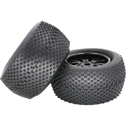 140mm Rubber Tires with Metal Wheels 17mm Hex for 1/8 RC Car Monster Truck Buggy Truggy, 2 Pieces