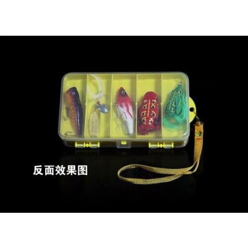 Minnow Fishing lure Box Plastic Fish Baits Hooks Protect Double Layer Yellow color 18cm X 10cm X 4.5cm