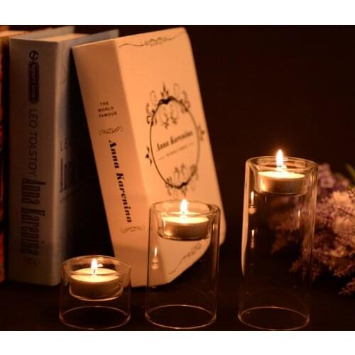 Candlestick Tealight Glass Candle Holders For Wedding Centerpiece Flowers Vase Home Decoration подсвечник