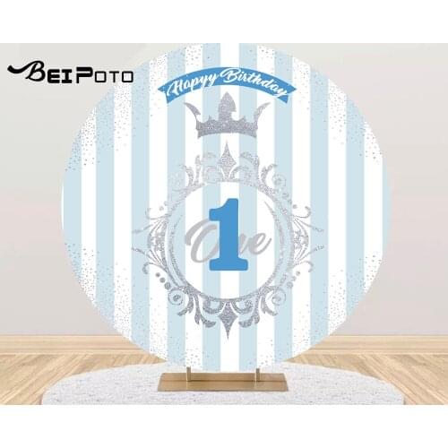 Light blue one year birthday Photography Background Backdrop baby shower sliver Party banner table Cover poster photocall YY654