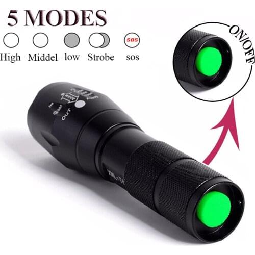 LED Rechargeable Flashlight T6 linterna torch 18650 Battery 5 Modes Waterproof Outdoor Camping Powerful Led Flashlight