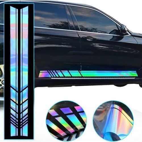 2PC Laser Car Body Reflective Sticker For Hyundai i30 Creta Tucson ix35 Solaris Elantra Santa Fe Kona i40 Getz Palisade Terracan