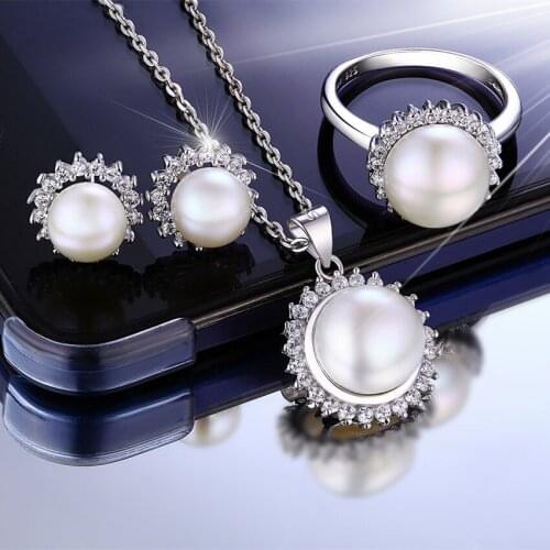 2018 Earings Fashion Jewelry Bay S925 Sterling Natural Freshwater Pearl Ring, Micro Zirconium Fashion Korean Version Wholesale