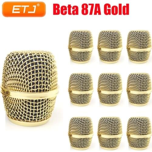 2pcs Polished Gold Beta87A Mesh Grille Metal Ball For Shure Microphone Accessories Wholesales