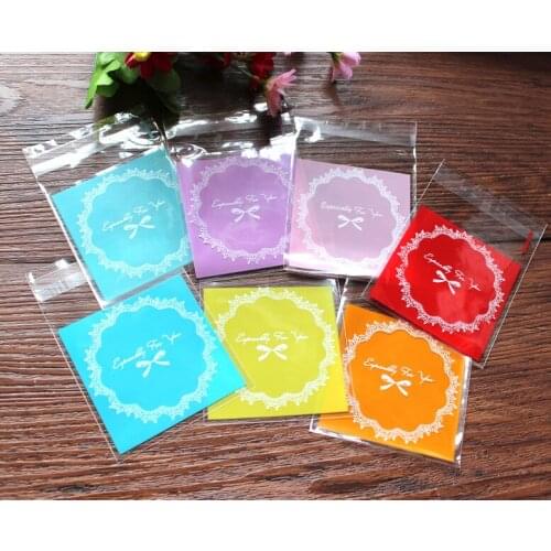 7cm*7cm 400Pcs/Lot Cookie Packaging Self Adhesive Plastic Pack Bags for Party Gift Packing Biscuit Snack Cupcake Baking Package