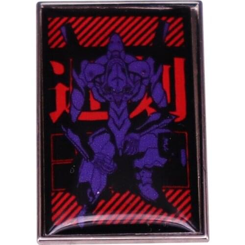 Anime Lovers Accessories Evangelion 01 robot lapel EVA-01 Metal Enamel Lapel Clothes Coats Backpack Bag Badge Brooch Pin
