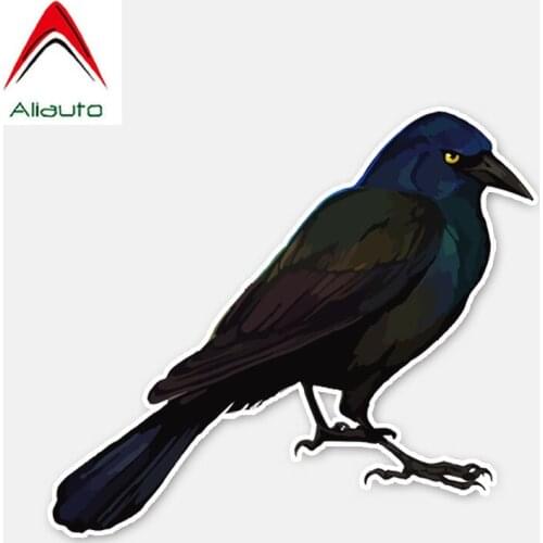 Aliauto Funny Car Sticker Mysterious Crow Decoration Waterproof Reflective Creative Personality Cartoon Decal PVC,15cm*13cm