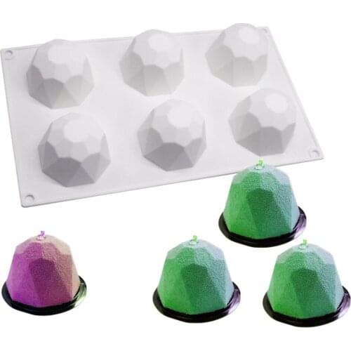 6 Cavity Diamond Silicone Mold Diamond Shape Silicone Mousse Cake Mold Mousse Dessert Mould Cake Decorating Tools Cake Tools