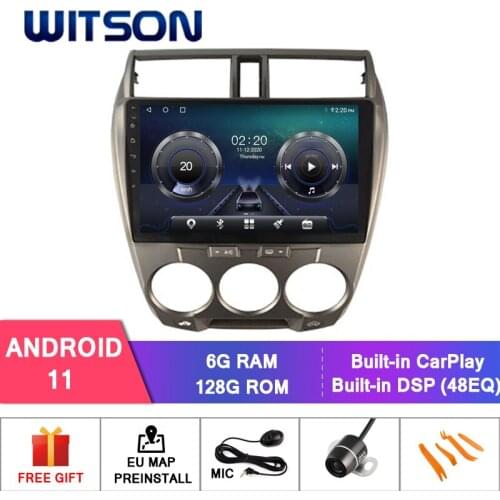 WITSON 10.2'' Android 10.0 Octa core 4GB RAM+64GB flash DSP CAR RADIO FOR HONDA CITY Manual A/C+DVR/WIFI+MirrorLink+OBD GPS