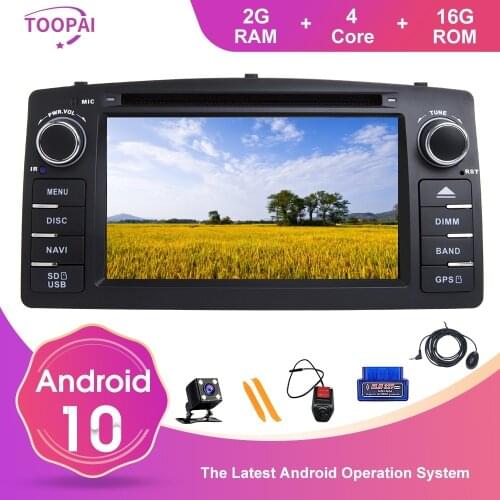 TOOPAI Android 10 For Toyota Corolla E120 BYD F3 Car Multimedia Navi GPS DVD Media Player Head Unit Auto Radio Stereo